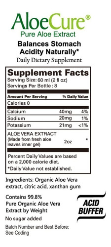 Aloe Cure, Pure Aloe Vera Juice 500ml,
