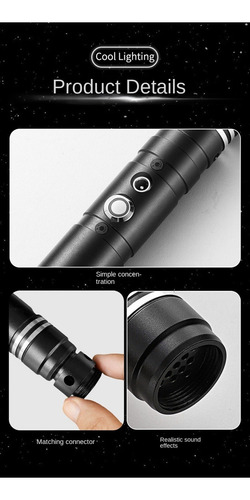 Espada Láser Metal Para Combate Led Carga Usb 14 Colores