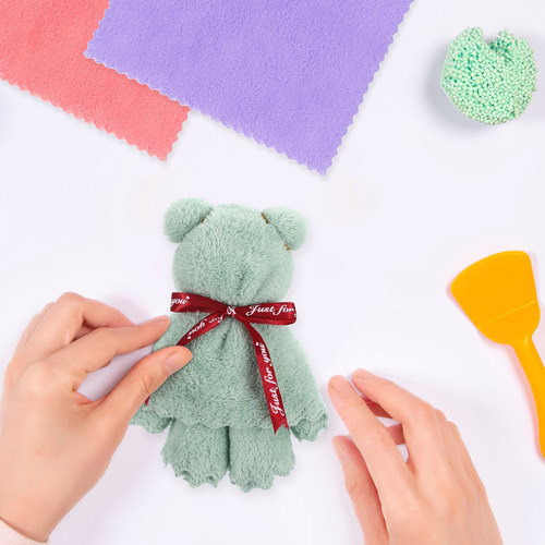 12 Toallas Con Forma De Oso, Paños De Lana De Coral