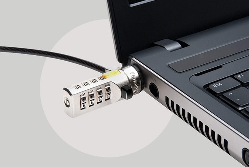 Cadeado Para Notebook Com Senha De 4 Dígitos E Cabo De Aço