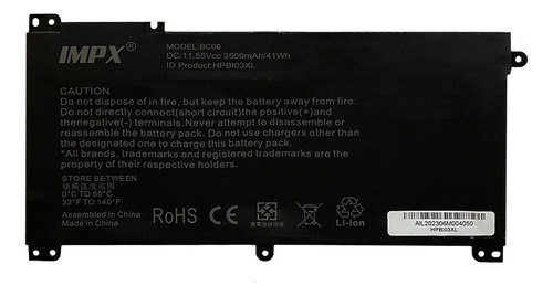 Batería Compatible Con Hp 14-cb174wm 14-cb172wm 14-cb012wm