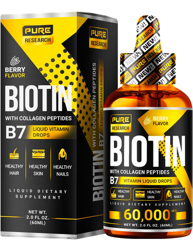 Biotina 50000 Mcg Con Peptidos De Colageno 60 Ml