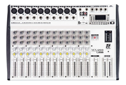 Staner Mx1203 Mesa De Som 12 Canais Usb Blue/fm/usb