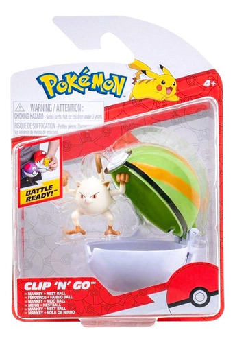 Pokemon Mankey Clip N Go Figura Pokebola (Usado)