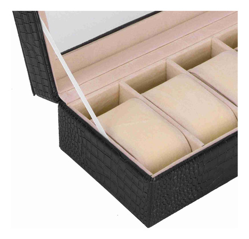 Reloj De Pulsera Rectangular De Piel Sintética Con 6 Ranuras