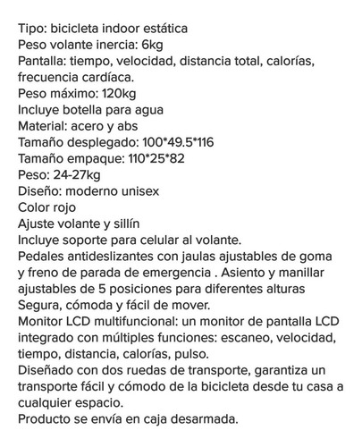 Bicicleta Estática Con Pantalla Digital Solo Para Santiago
