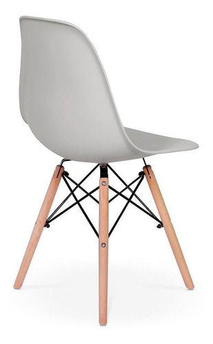 Mesa De Jantar Talia Natural 120cm + 4 Cadeiras Eames Eiffel Cor Cinza