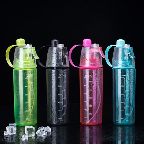 Imagen 2 de 10 de Botella Agua Spray Atomizador Refrescante Deportiva Viajes