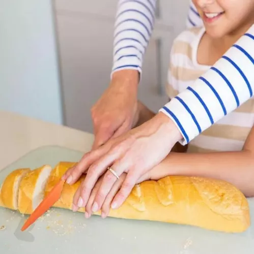 Conjunto de faca de cozinha infantil ONUPGO 5 peças, conjunto de facas de  cozinha de plástico para crianças – Faca de cozinha segura para crianças,  faca de cozinha de nylon para cozinheiro/faca