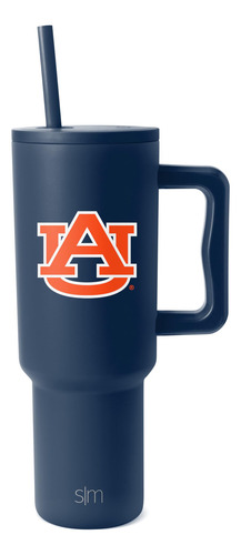 Vaso Simple Modern Auburn Tigers De 1,2 L Con Asa Y Pajita