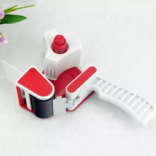 3 Dispensador Huincha Porta Cinta Adhesiva Embalaje Plastico Color Rojo