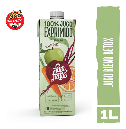 100% Jugo Exprimido Blend Detox Pura Frutta Sin Tacc 1 L