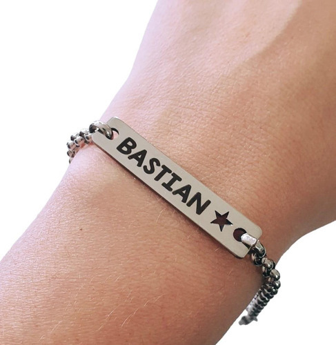 Pulsera Identidad Personalizada Acero Quirurgico 