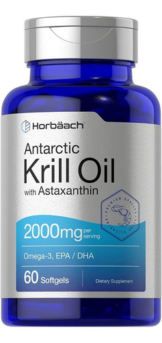 Aceite De Krill 2000mg(60 Cápsulas) Omega 3 Horbaach Sabor Sin Sabor