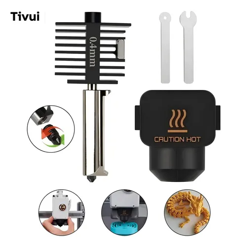 Bico Removível Hotend acessorios para bambu lab A1/A1 mini kit impressora 3d 0.4mm aquecimento bico Nozzle endurecido peças Aço temperado kit aquecimento Cabeça