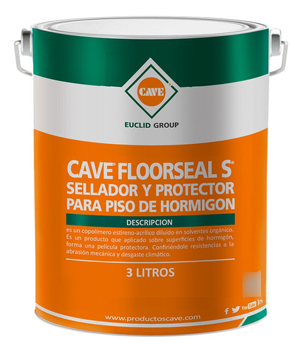 Cave Floorseal S - Sellador, Protector Pisos Hormigón 3 Lt