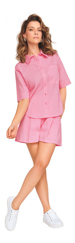 Short Mujer Casual Rosa Estilo Bóxer 912-61