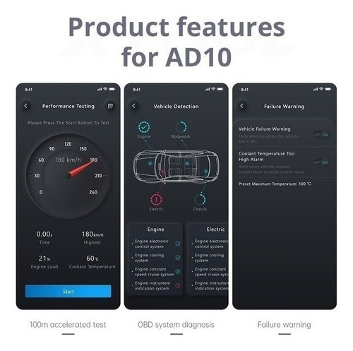 Shaoke Escáner De Coche Gift Bluetooth Xtool Ad10 Obd2