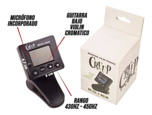 Imagen 4 de 4 de Afinador Guitarra Bajo Violín Uke Clip Creep Jt-20 Cromático