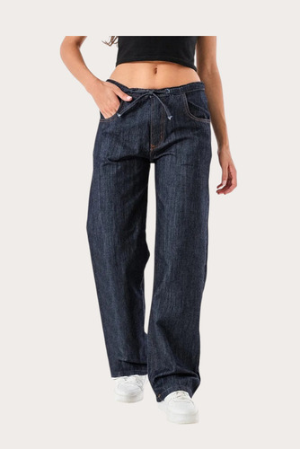 Pantalón Tiro Medio/bajo Jean Mujer Lazado