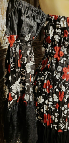 Vestido Cigano Medieval Em Viscose Preto