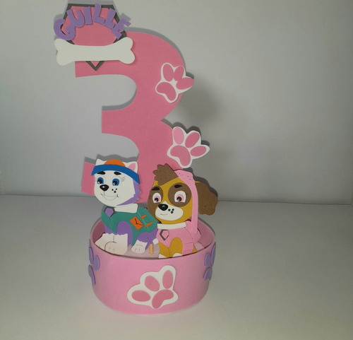 Adorno Torta Numero Decoracion Goma Eva Paw Patrol