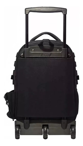Mochila Tac Tic LSD School Trolley Nene Elementary School, cor preta, design de tecido liso