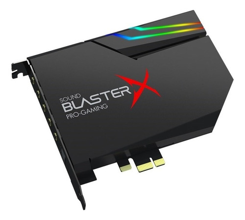 Placa De Som Pci-e Rgb Sound Blaster X Pro Gaming Ae-5 Plus Cor Preto