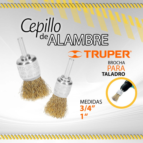 Cepillos Cerdas Alambre Brocha Ondu Truper P/taladro 3/4 - 1