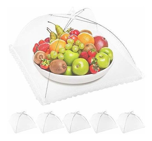 Cubierta Plegable De Malla Para Alimentos Color Blanco 6 Pzs