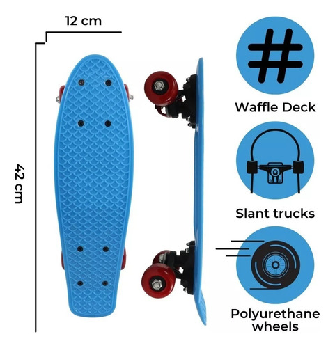 Mini Patineta Penny Tabla Skate Skateboard Longboard Colores