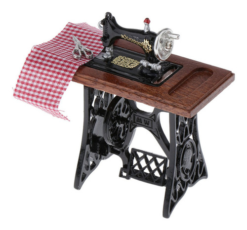 2 Piezas Simulación Miniatura Muebles Máquina De Coser Escen