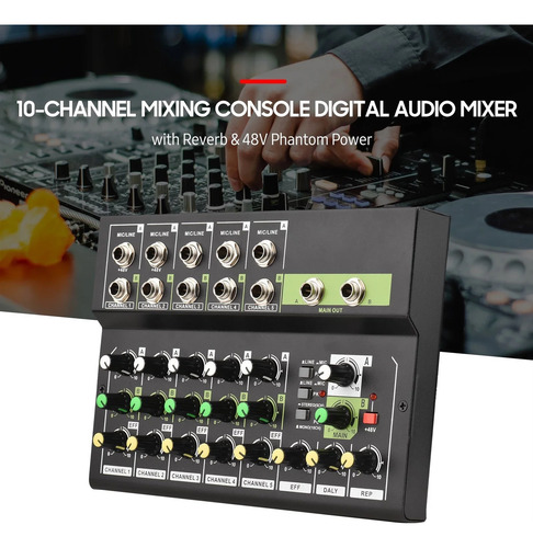 Consola Mezcladora De 10 Canales, Mezclador De Audio