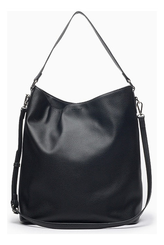 Cartera Bolso Cadance 1 Hush Puppies De Mujer Acabado De Los Herrajes Metálico Color Negro Correa De Hombro Negro Diseño De La Tela Lisa
