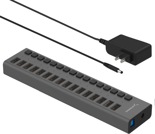 Sabrent Hub De Datos Y Cargador Usb 3.0 De 16 Puertos Con In