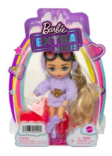 Barbie Muñeca Extra Minis Con Coletas Y Sudadera Morada