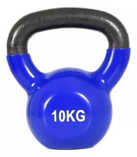 Pesa Rusa Coated Kettlebell 10 Kg Fitness Para Entrenamiento Color Azul