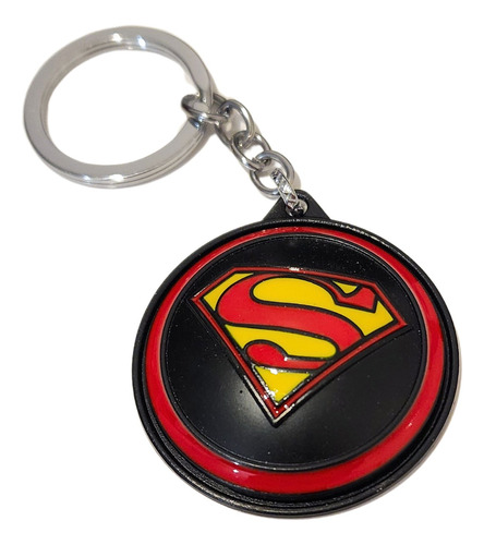 Llavero Superman Spinner Giratorio Metálico - Dc Comics Negro