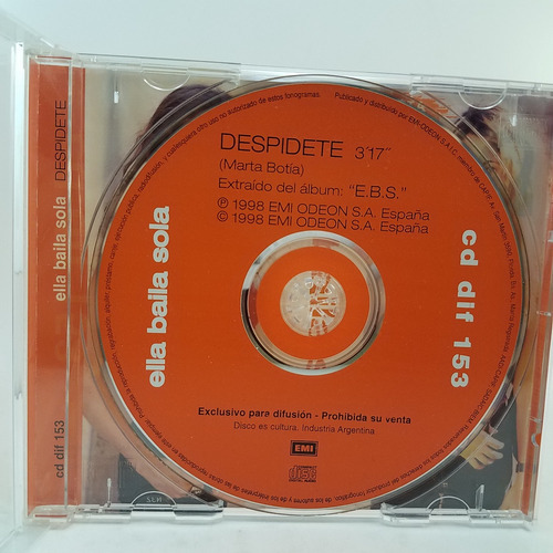 Ella Baila Sola - Despidete - Cd Single - Ex 