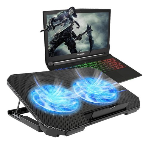 Base Gamer Notebook Jogo Suporte Cooler Mesa Laptop Led Usb