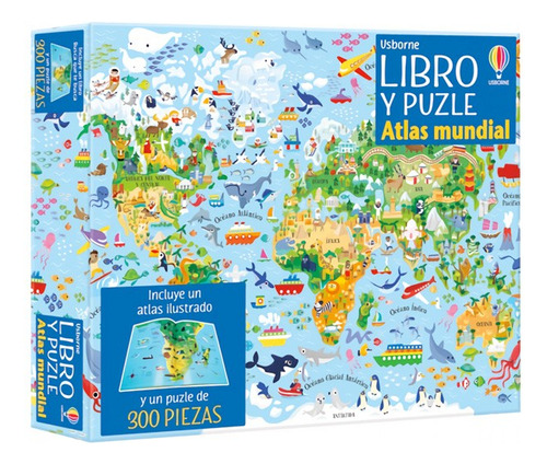 Libro Y Puzzle - Atlas Mundial (300 Piezas)