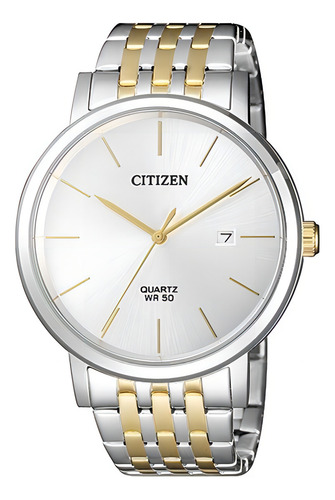 Relógio Citizen Quartz Masculino Bi5074-56a / Tz20699s Cor da correia Prateado/Dourada Cor do bisel Prateado Cor do fundo Prata