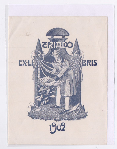 Exlibris/bookplate - José Triadó -marca De Biblioteca- Ex019