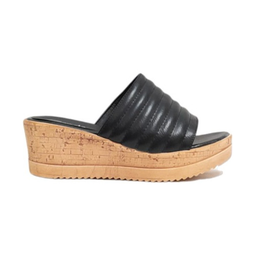 Sandalias Mujer Zueco Taco Chino Simil Corcho Moda Verano