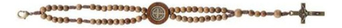 Pulseira Terco Mad Imbuia 4mm Cruz Sao Bento Catolico