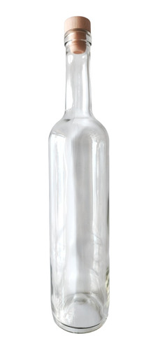 12 Botellas Bordalesa De Vidrio Cristal 750 Ml Con Corcho