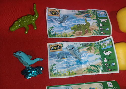 Kinder Sorpresa Natoons Set 3 Figuras Tortuga Cocodrilo (Usado)
