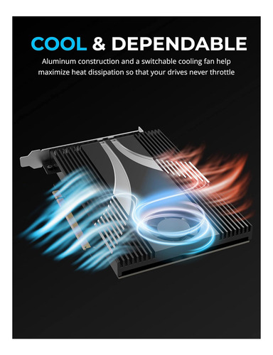 Sabrent 4-drive Nvme Ssd To Pcie 40 X 16 Adapter Card
