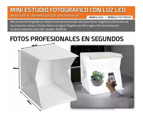 Caja Estudio Fotografico Led 40x40 2 Fondos