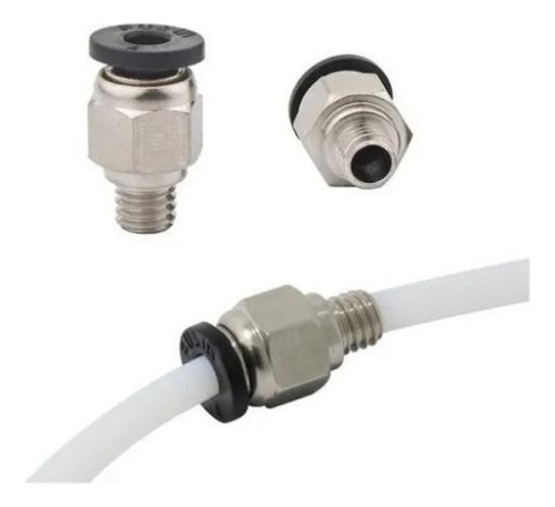 Conector Acople Neumatico Rapido Racor 3d Pc4 M6 X10 Und
